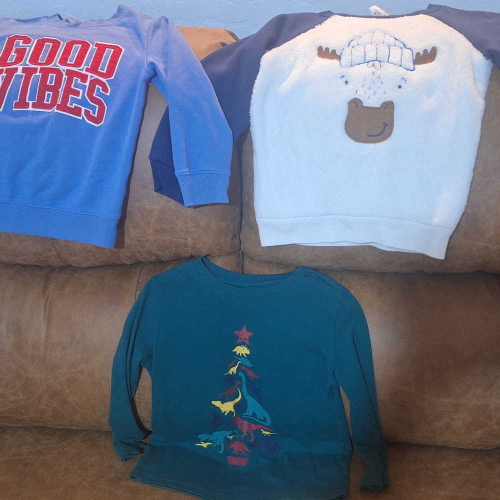Carter's Blue and White Moose Sweatshirt